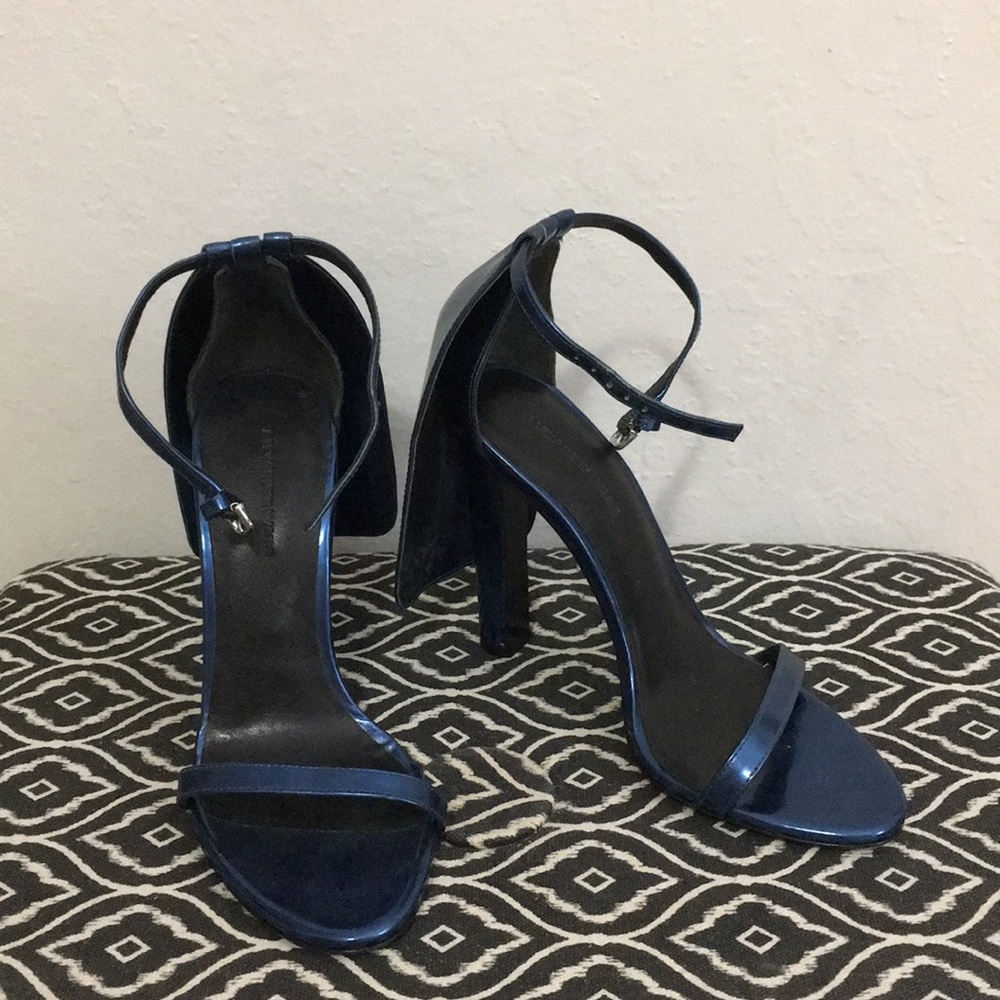 Alexander Wang Fabiana Cape metallic navy heels